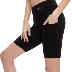 Nirlon Women's Biker High Waist Workout Yoga Shorts